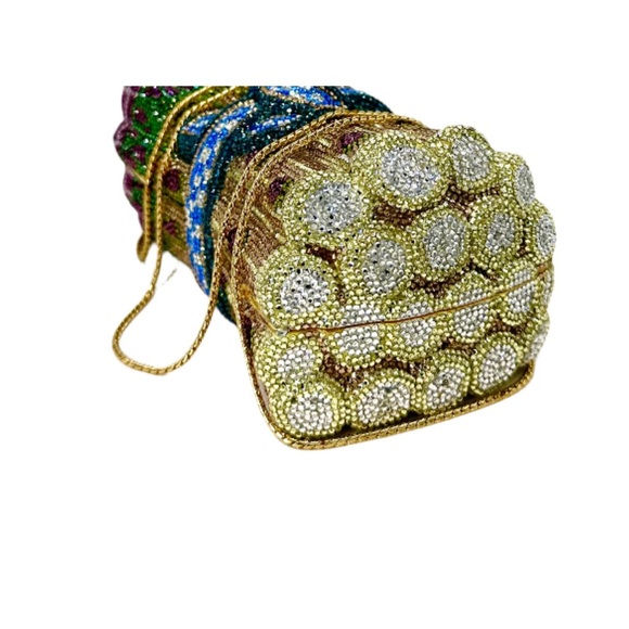 Authentic Judith Leiber Crystal Asparagus Minaudière - Picture 8 of 16